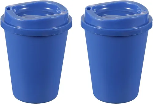 Vista 40 de uxcell 2 tazas reutilizables para café, 16 onzas, café de viaje, color azul Azul claro