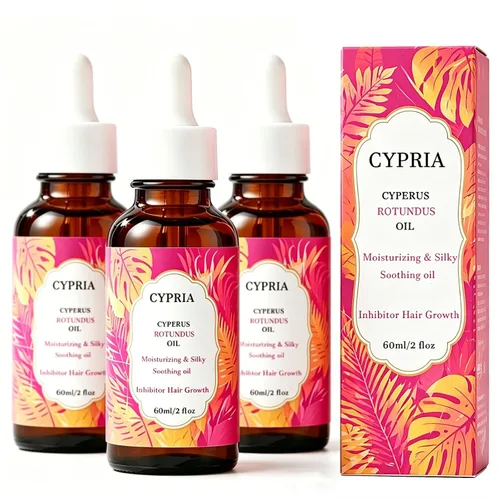 Vista 8 de Cypria Cyperus Rotundus Hair Growth Inhibitor Oil, Herbal Body Oils, Skin Smoothing & Moisturizing Oil, Lightweight Plant Based Oil for Arms, Legs