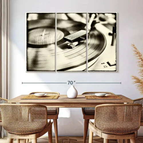 Vista 20 de Elephant Stock BW - Reproductor de discos de vinilo para pared, lienzo horizontal, decoración de pared de sala de estar de 3 piezas, impresión