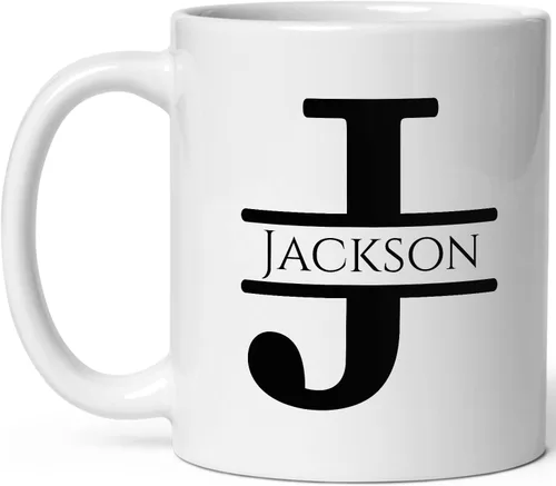 Vista 29 de Taza de café personalizada con monograma, letra inicial A personalizada para mujeres, hombres, niñas, niños, papás, mamás amigos, taza de café