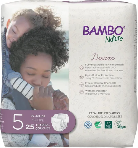 Vista 28 de Bambo Nature Pañales hipoalergénicos Dream Baby, pañales sostenibles con etiqueta ecológica de primera calidad, protección mejorada contra fugas
