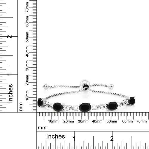 Vista 97 de Gem Stone King Pulsera de tenis de diamantes cultivados en laboratorio con piedra natal de 3-6 quilates para mujer, plata de ley 925, ovalada