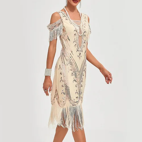 Vista 3 de Divhosrg CocktailDresses 2023 Party Sexy Dress Fashion Solid Color Sequin Fringe Dress CocktailDress PromDress