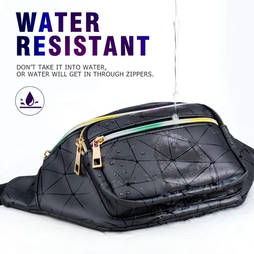 Vista 8 de JECIMER Riñonera para mujeres y hombres, Riñonera de moda para niñas, adolescentes y niños con 5 bolsas, cinturón negro, paquete de cintura, bolsa