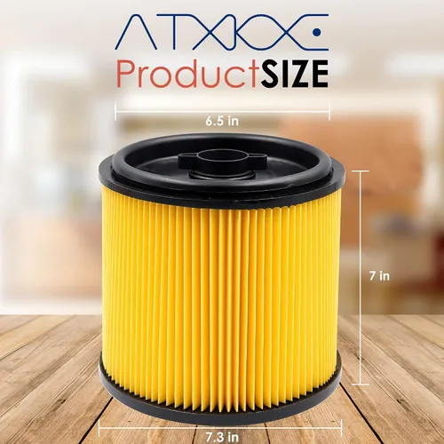 Vista 2 de VCFS - Filtro de repuesto para filtro y retenedor de cartucho estándar Vacmaster de 5 a 16 galones, también apto para shopvac de 5 a 20 galones