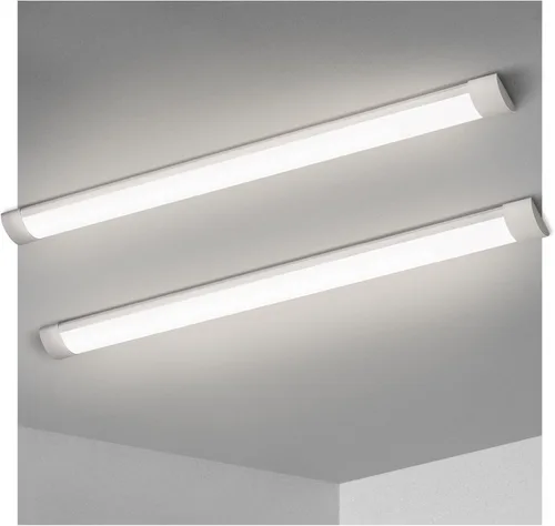 Vista 9 de KILIPOL Luz LED de listón de 2 pies, luces de tubo LED delgadas montadas en superficie de techo, 20 W 4000 K blanco neutro para oficina, tienda, 2