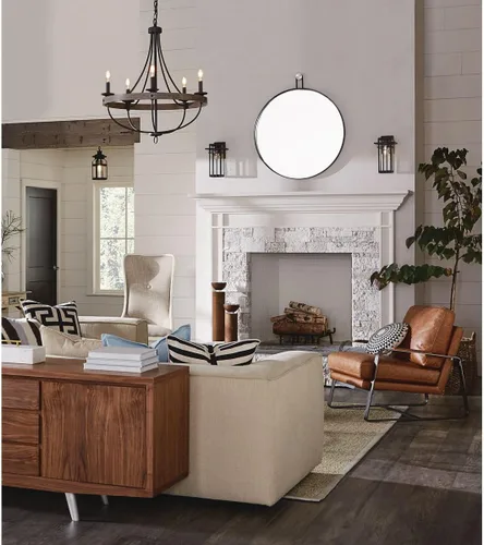 Vista 6 de Progress Lighting Boxwood Collection - Farol de pared pequeña de cristal transparente con semillas Craftsman, para exteriores, bronce antiguo, 11.75