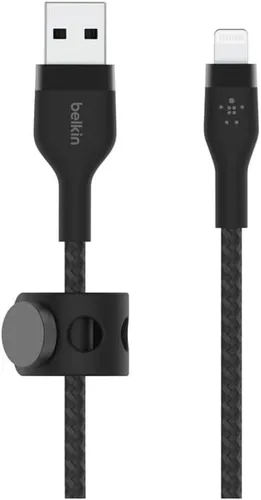 Vista 4 de Belkin BoostCharge Pro Flex Cable Trenzado USB Tipo A a Lightning (1M/3.3FT), Cable de Carga Certificado MFi para iPhone 14, 13, 12, 11, Pro, Max