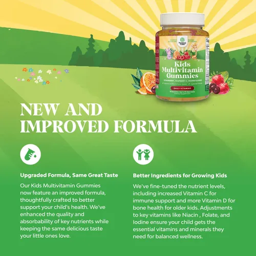 Vista 5 de Paquete de gomitas para niños, ácidos grasos DHA Omega 3 6 9 para cerebro, fuerza y visión inmunológicas y multivitamínico para apoyo inmunológico