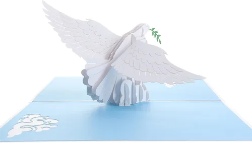 Vista 3 de iGifts And Cards Peaceful Dove - Tarjeta emergente de 6 x 8 pulgadas, paloma blanca 3D que simboliza la fe, esperanza, amor, paz, condolencias