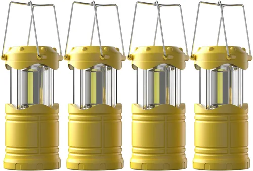 Vista 21 de Lichamp Linterna LED para campamento, paquete de 4 linternas alimentadas por batería para cortes de energía, luz colgante plegable portátil esencial