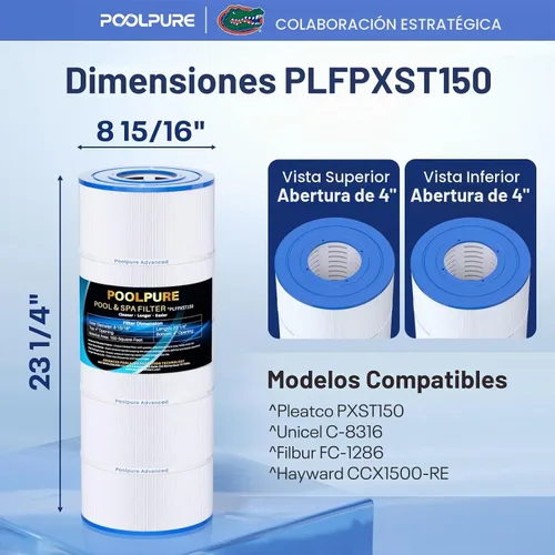 Vista 3 de POOLPURE Filtro de piscina PXST150 reemplaza a Hayward X-Stream CC1500 1PACK