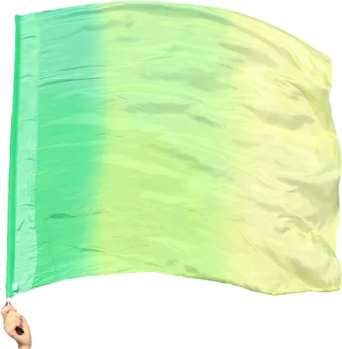 Vista 19 de Winged Sirenny Bandera de seda Poi con una varilla dura, 40 pulgadas rectangular giratoria de seda fluida para iglesia, adoración profética
