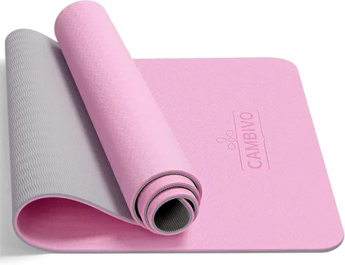 Vista 15 de CAMBIVO Tapete de yoga para mujeres, hombres y niños, 1/3, 1/4 y 2/5 pulgadas, extra grueso, antideslizante, 72 x 24 pulgadas, tapete de yoga
