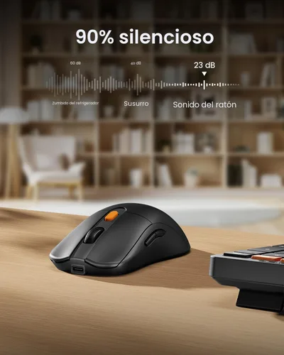 Vista 8 de ProtoArc Combo de teclado y mouse Bluetooth, KM60 Bluetooth + USB multidispositivo recargable, reposamuñecas, juego de teclado y mouse inalámbrico