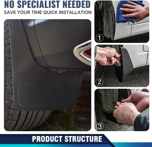 Vista 8 de PIT66 Guardabarros contra salpicaduras, compatible con Silverado 1500 2014-2018/Silverado 2500 3500 2015-2018 (guardabarros delanteros moldeados)