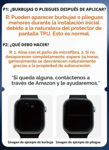 Vista 2 de Misxi 6 unidades Protector de pantalla de TPU suave transparente para Apple Watch Series 3 Series 2 Series 1 38mm, Protector de pantalla de alta