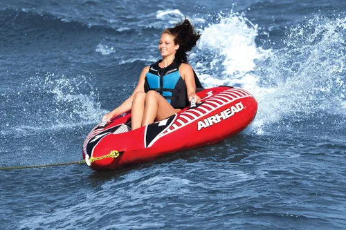 Vista 3 de Airhead Viper Remolque 1-3 modelos de jinete, tubo para navegación y deportes acuáticos, cubierta de nailon completa resistente