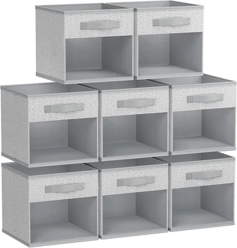 Vista 43 de DIMJ Cubo de almacenamiento, 6 paquetes de contenedores plegables con asas, contenedores de tela para organización, cubos organizadores