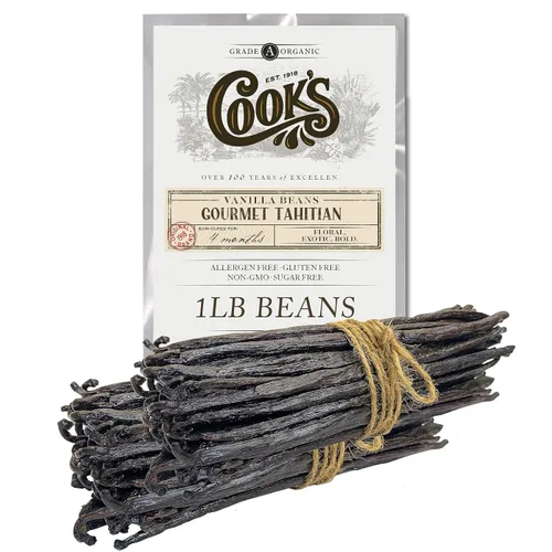 Vista 7 de Cook's, Granos de vainilla orgánicos de Tahití, grado A, la mejor vainilla gourmet fresca premium del mundo, certificado orgánico por CCOF, 10