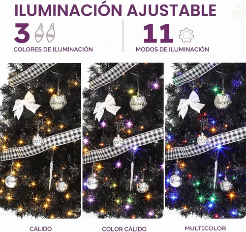 Vista 3 de YITAHOME Árbol de Navidad de Halloween negro preiluminado de 6 pies