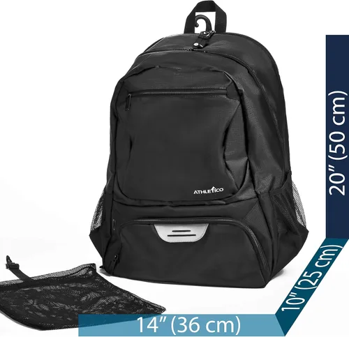 Vista 8 de Athletico Mochila de tenis Premier – Bolsa de tenis con capacidad para 2 raquetas en compartimento acolchado Compartimento ventilado separado
