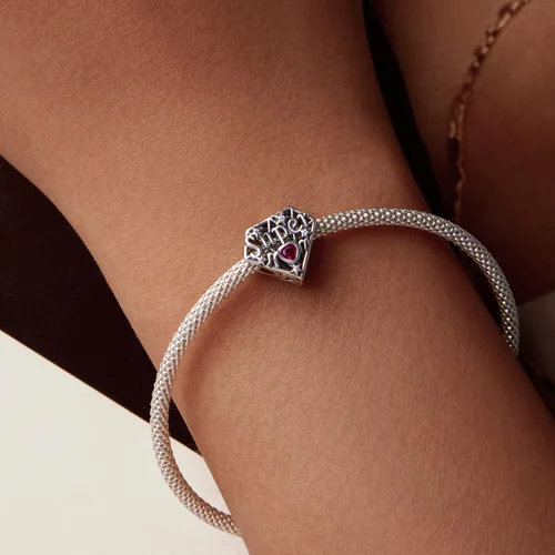 Vista 65 de Abalorios de plata de ley para pulseras, collares, familia para siempre, circonita cúbica, regalo de joyería para mujeres