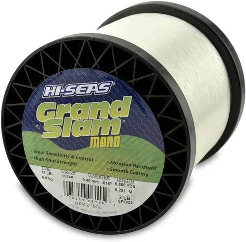 Vista 46 de HI-SEAS Grand Slam - Sedal de pesca de monofilamento, fuerte y resistente a la abrasión, en agua dulce y salada transparente, rosa, verde, azul