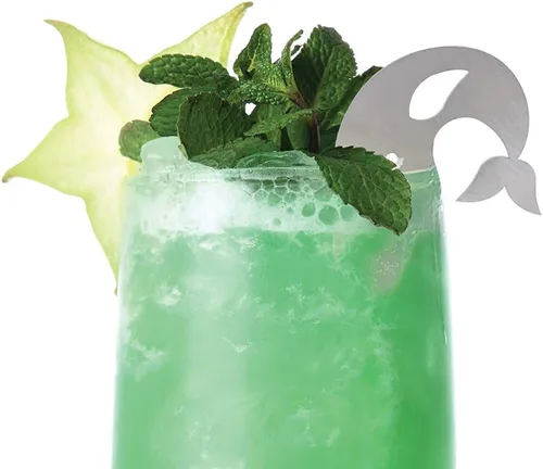 Vista 2 de Juego de púas de cóctel Nifty Narwhal - ¡Para mojitos perfectos, mulas de Moscú, juleps de menta y más! Selecciones de cóctel extra grandes