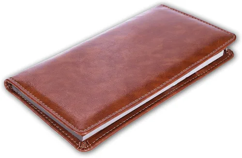 Vista 2 de Funda de cuero para chequera con divisor libre y diseño de bolígrafo medio para mujereshombres