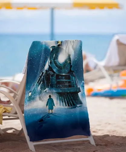 Vista 2 de LOGOVISION Polar Express Toalla de playa, 30 x 60 pulgadas, toalla de playa Polar Express Poster
