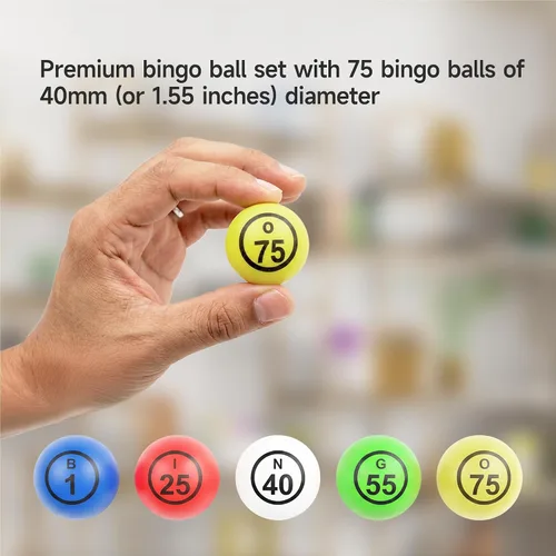 Vista 3 de GSE Games & Sports Expert Bingo Balls - Ping Pong Size Balls for Large Bingo Cage, Bingo Calling Balls for Parties, Prize Raffles, Family Game Nights