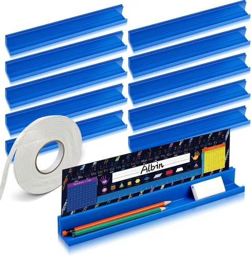 Vista 10 de PerKoop Soporte para placa de nombre, 5 unidades, para escritorio, para estudiantes, almacenamiento de tarjetas de índice Kids Desk Accessories