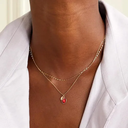 Vista 4 de Me&Hz Initial Birthstone Necklace for Women 14K Gold Filled Small Initial Necklace Crystal Birthstone Pendant Necklace for Girls Teens Mom Dainty