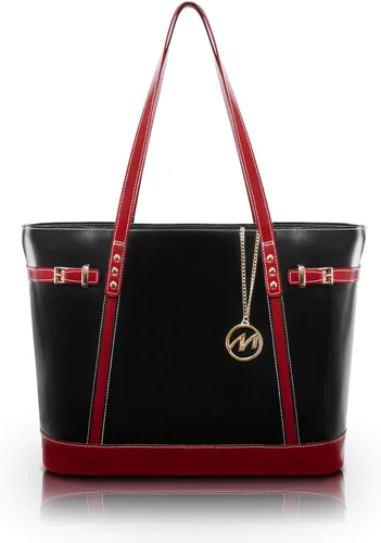 Vista 4 de McKlein Serafina - Bolso tote de piel para mujer con bolsillo para tablet Negro