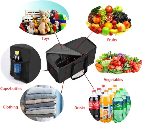 Vista 4 de YELAIYEHAO Bolsa de mano grande con tapa, plegable plegable