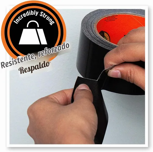 Vista 6 de Gorilla Cinta adhesiva negra, 1.88" x 12 yardas, negra, (paquete de 3)