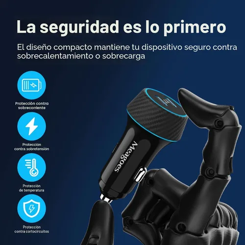 Vista 6 de Paquete de 2 cargadores de coche USB C de 90 W de carga súper rápida para iPhone 17 Pro Max/Air/16/15/iPad, teléfono Android Samsung, doble puerto