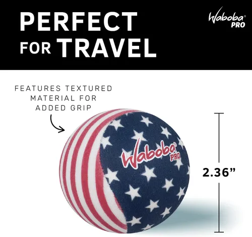 Vista 5 de Waboba Water Bouncing Pro - Pelota de estrellas y rayas, blanco/rojo/azul