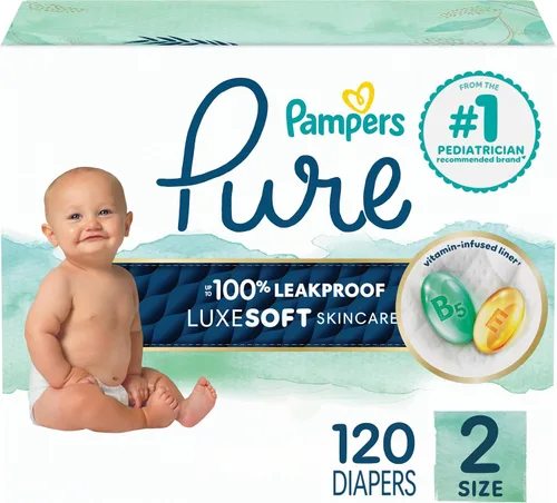 Vista 20 de Pañales para recién nacido/talla 1 (8-14 libras), 35 unidades – Pampers Pure Protection desechables para bebé, protección hipoalergénica y sin