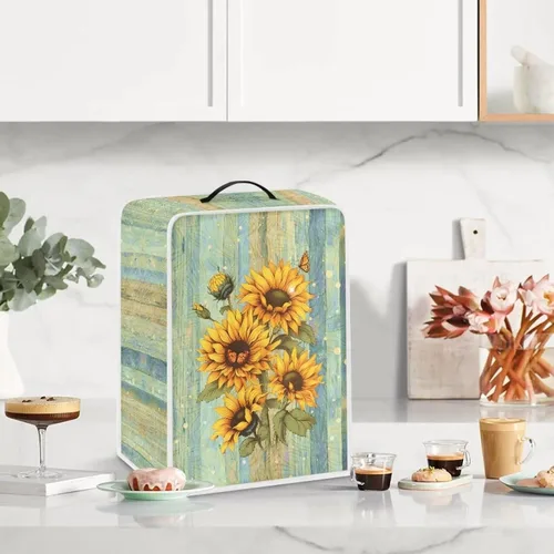 Vista 63 de Funda para cafetera, poliéster, azul, se adapta a la mayoría de máquinas de café estándar, protector resistente al polvo, huellas dactilares Playa