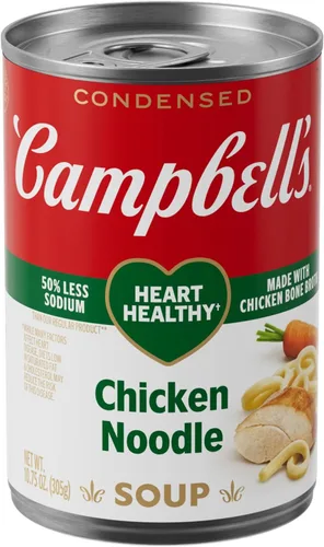 Vista 8 de Sopa condensada de fideos con pollo saludable para el corazón Campbell's, lata de 10.75 oz