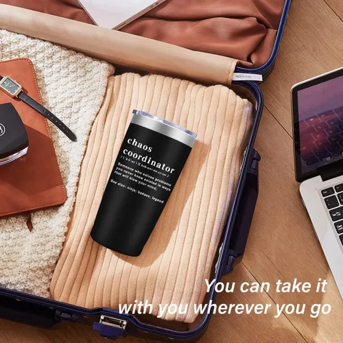 Vista 5 de Vaso Tumbler Chaos Coordinator, Regalos de Navidad para Mujeres, Idea Única para Empleada, Enfermera, Jefa, Maestra, Oficina, Regalos para Mujeres
