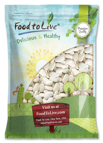 Vista 8 de Food to Live - Frijoles Lima Grandes, 1 Libra - Granos secos de mantequilla. Habas Grandes Cremosas. Buena fuente de proteínas, fibra, hierro