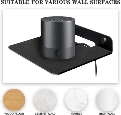 Vista 5 de Estante flotante pequeño para altavoces, estante de montaje en pared antideslizante de 6 pulgadas para cámaras, monitores de bebé, altavoz