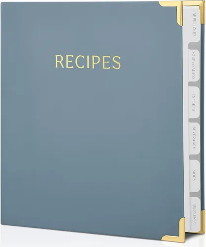 Vista 9 de Carpeta estética de recetas de 8.5 x 11 pulgadas con cubierta impermeable, el libro de recetas perfecto con fundas de plástico para escribir tus