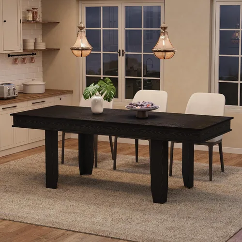 Vista 19 de GarveeHome Farmhouse - Mesa de comedor para 4-6 personas, mesas de cocina de 63 pulgadas de largo