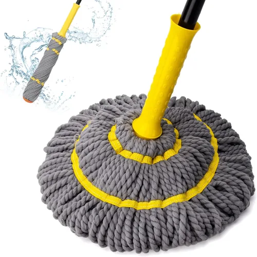 Vista 14 de Trapeadores giratorios autoescurridizos para limpieza de suelos, fregona de microfibra con mango largo de 57 pulgadas, fregona fácil de escurrir