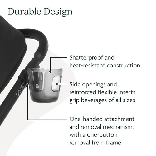 Vista 3 de UPPAbaby Portavasos para Sillas de Paseo Vista, Cruz, Minu - Fijación + Retirada Rápida e Intuitiva - Sostiene Varias Tamaños de Bebidas
