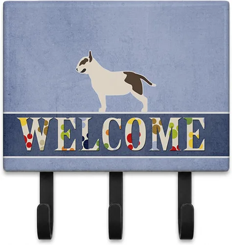 Vista 26 de Caroline's Treasures Afghan Hound - Gancho de pared de bienvenida, triple, multicolor Afghan Hound Welcome artwork on ceramic tile with three